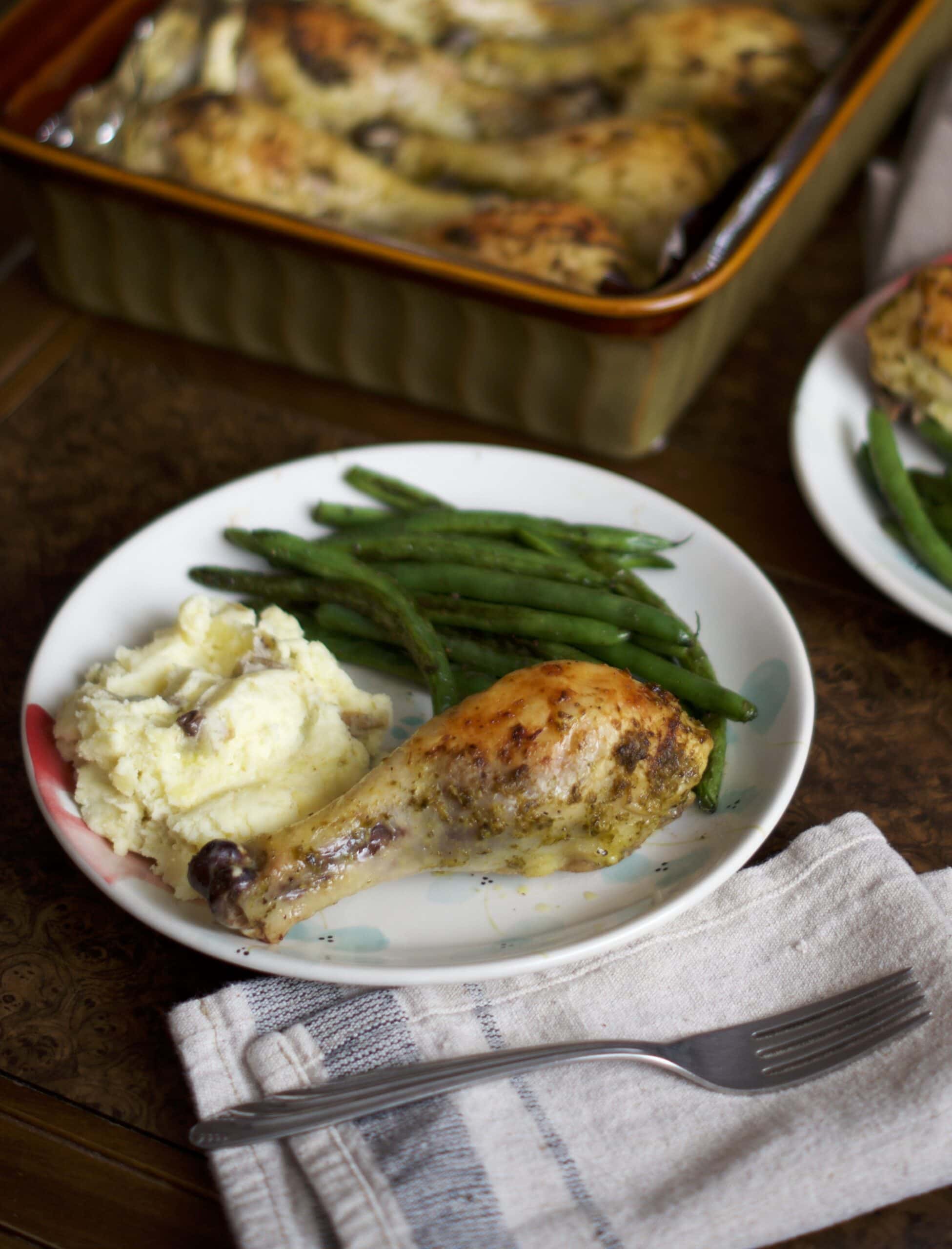 Pesto Roasted Chicken Legs Midwest Nice