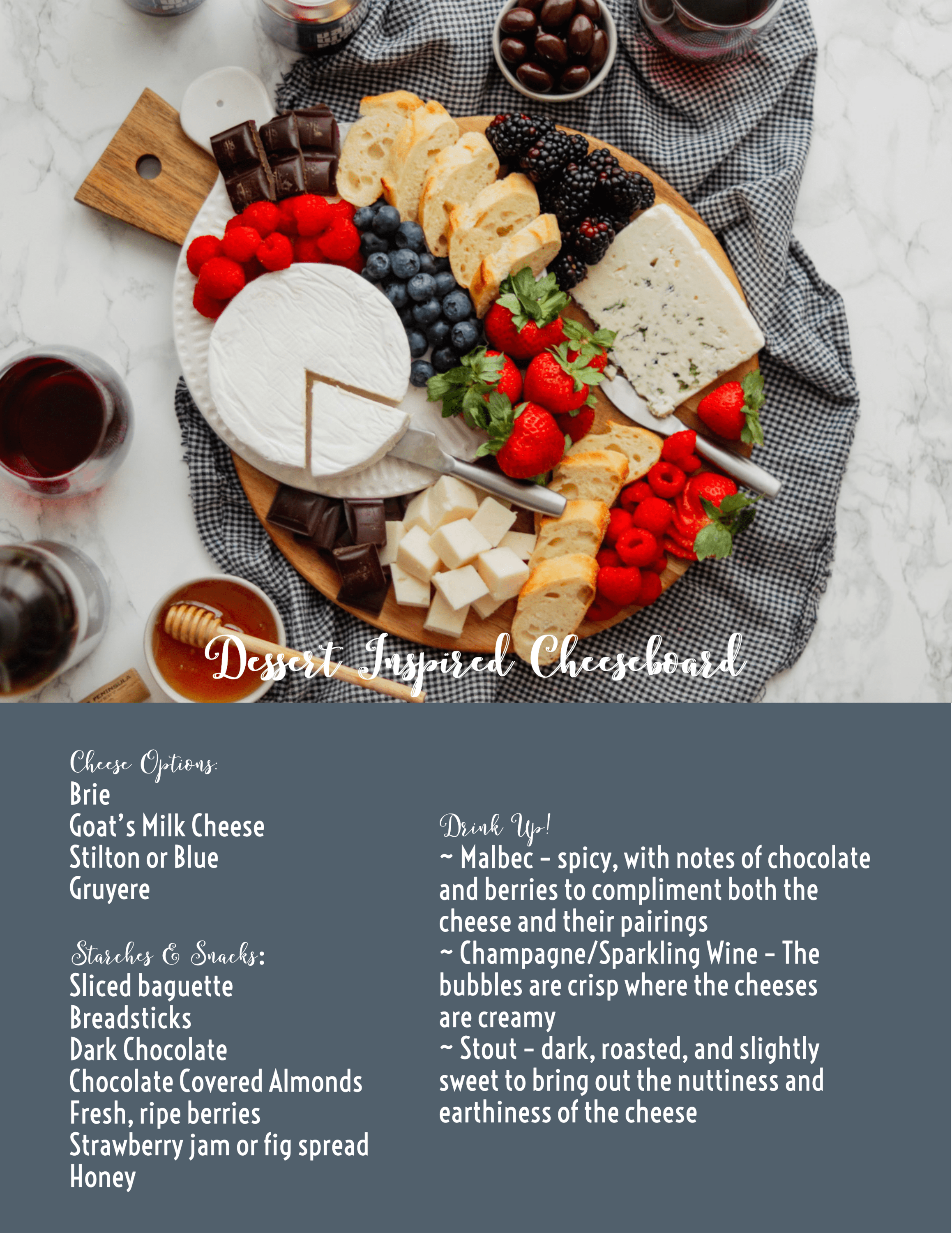 Dessert Inspired Cheeseboard
