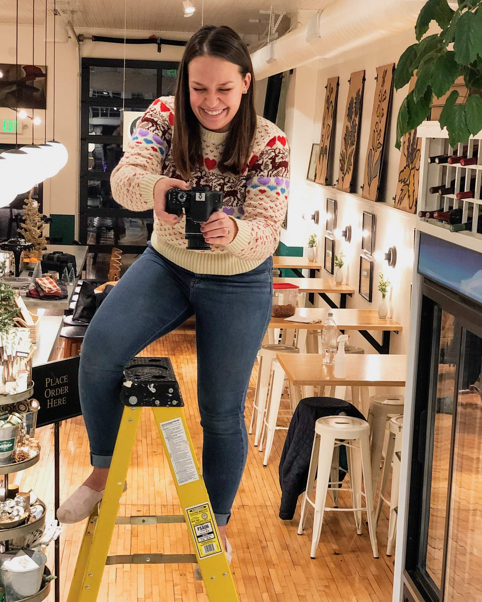 A food photographer enjoying her job!