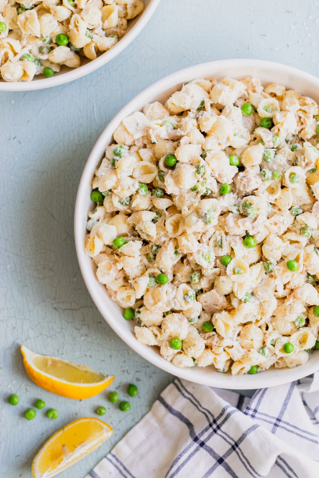 Tuna Pasta Salad with Mayo, Miracle Whip and Peas - Midwest Nice