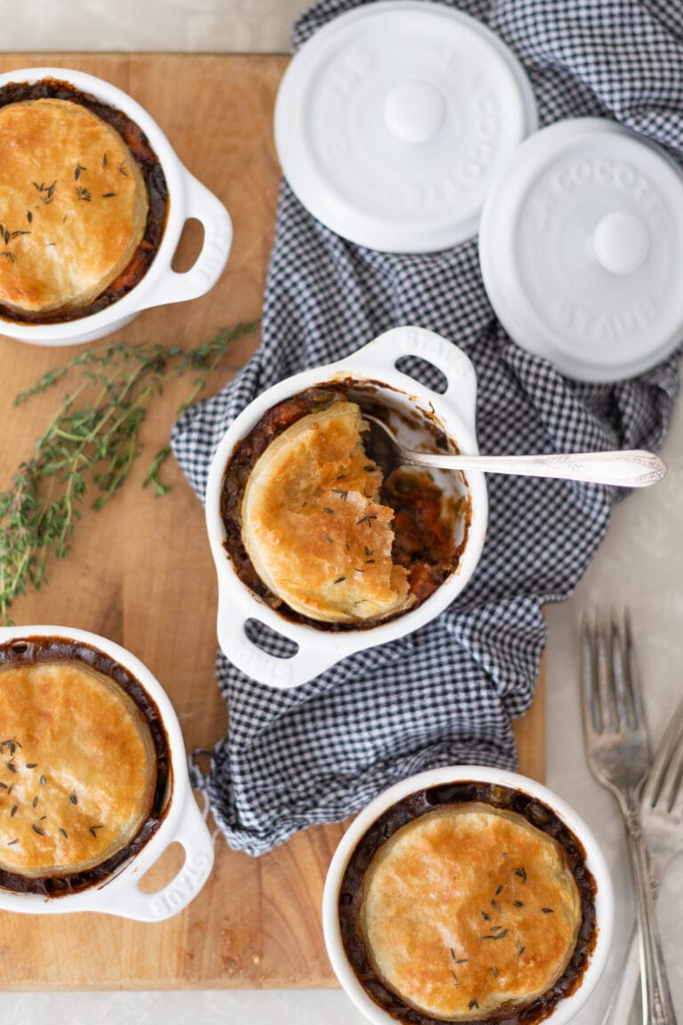 Deer & Beer Pot Pie with Puff Pastry Crust Midwest Nice