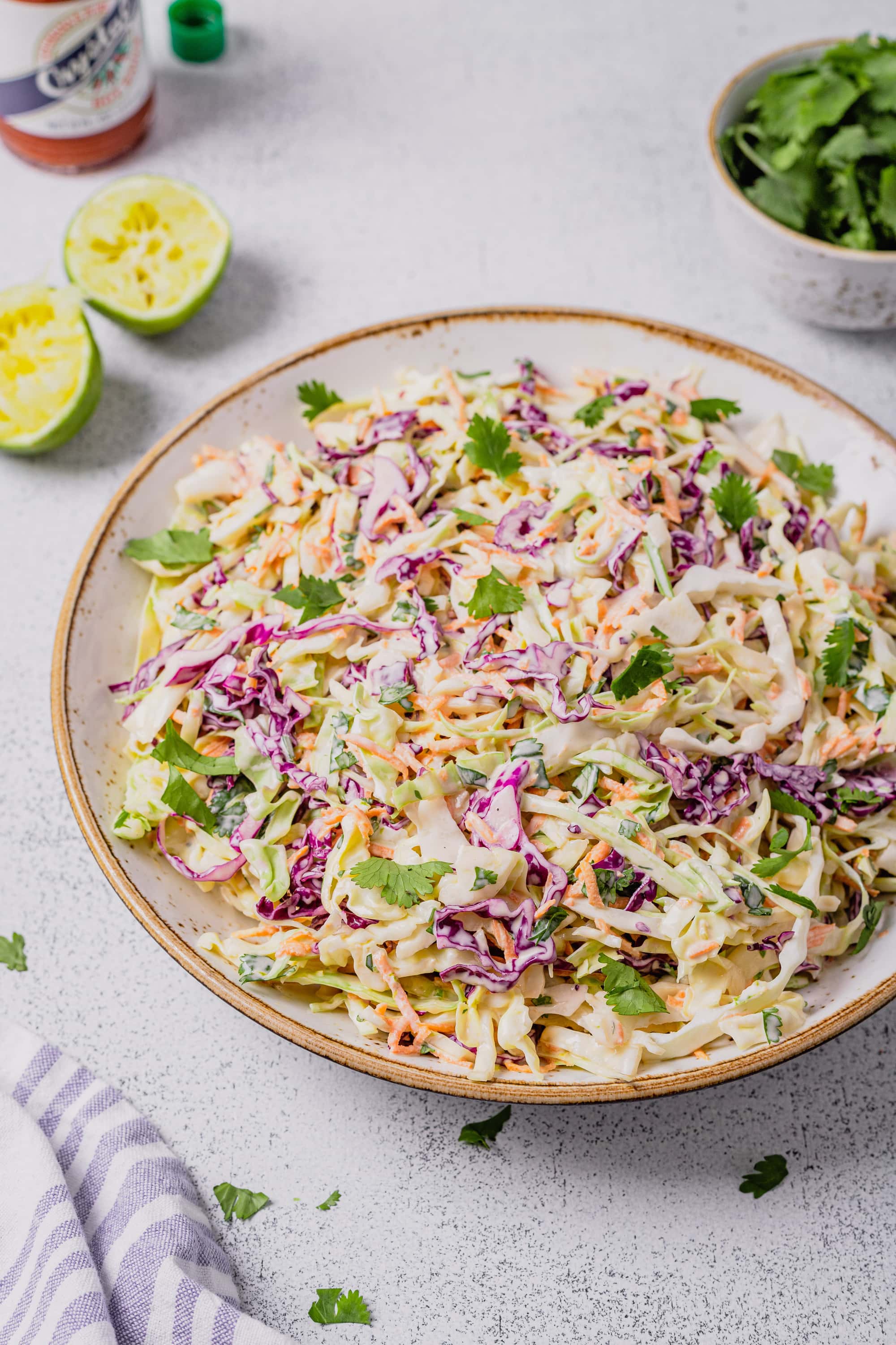 Cilantro Lime Coleslaw Recipe (no vinegar, no sour cream) Midwest Nice