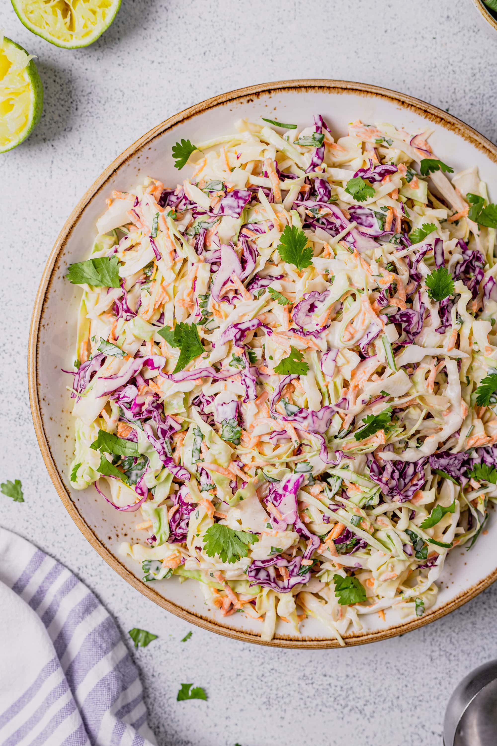 Cilantro Lime Coleslaw Recipe (no vinegar, no sour cream) Midwest Nice