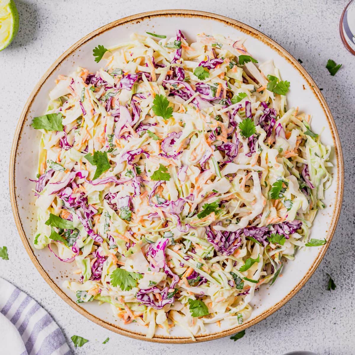 Cilantro Lime Coleslaw Recipe (no vinegar, no sour cream) Midwest Nice