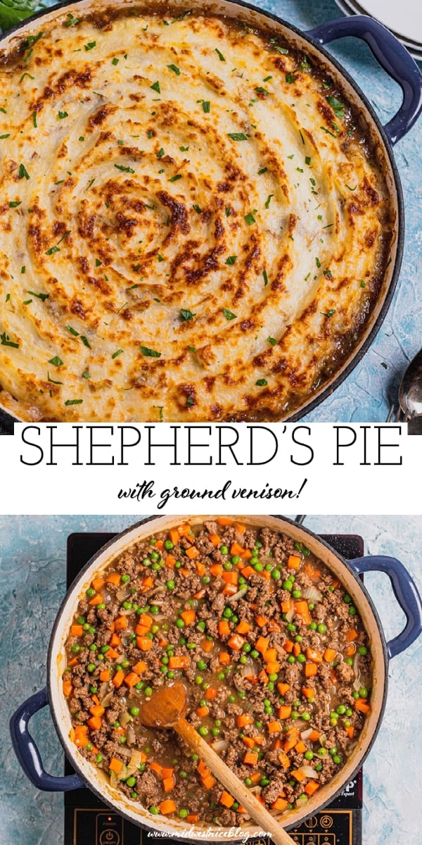 A pin to share the recipe for venison shepherds pie