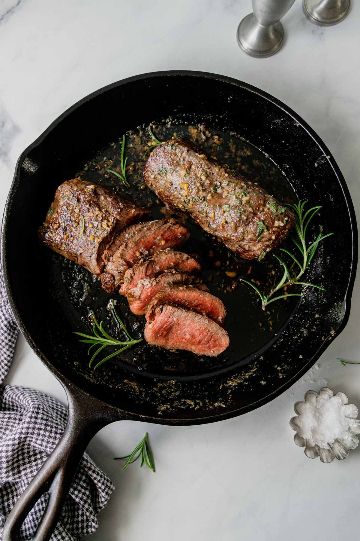 Bacon Wrapped Venison Tenderloin In Cast Iron Skillet