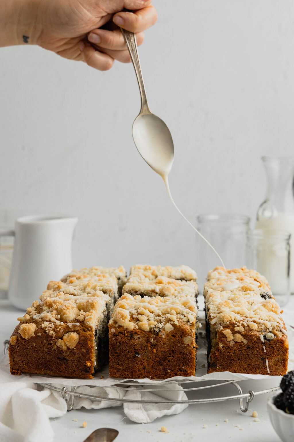 Mulberry Crumb Cake with Vanilla Glaze Midwest Nice