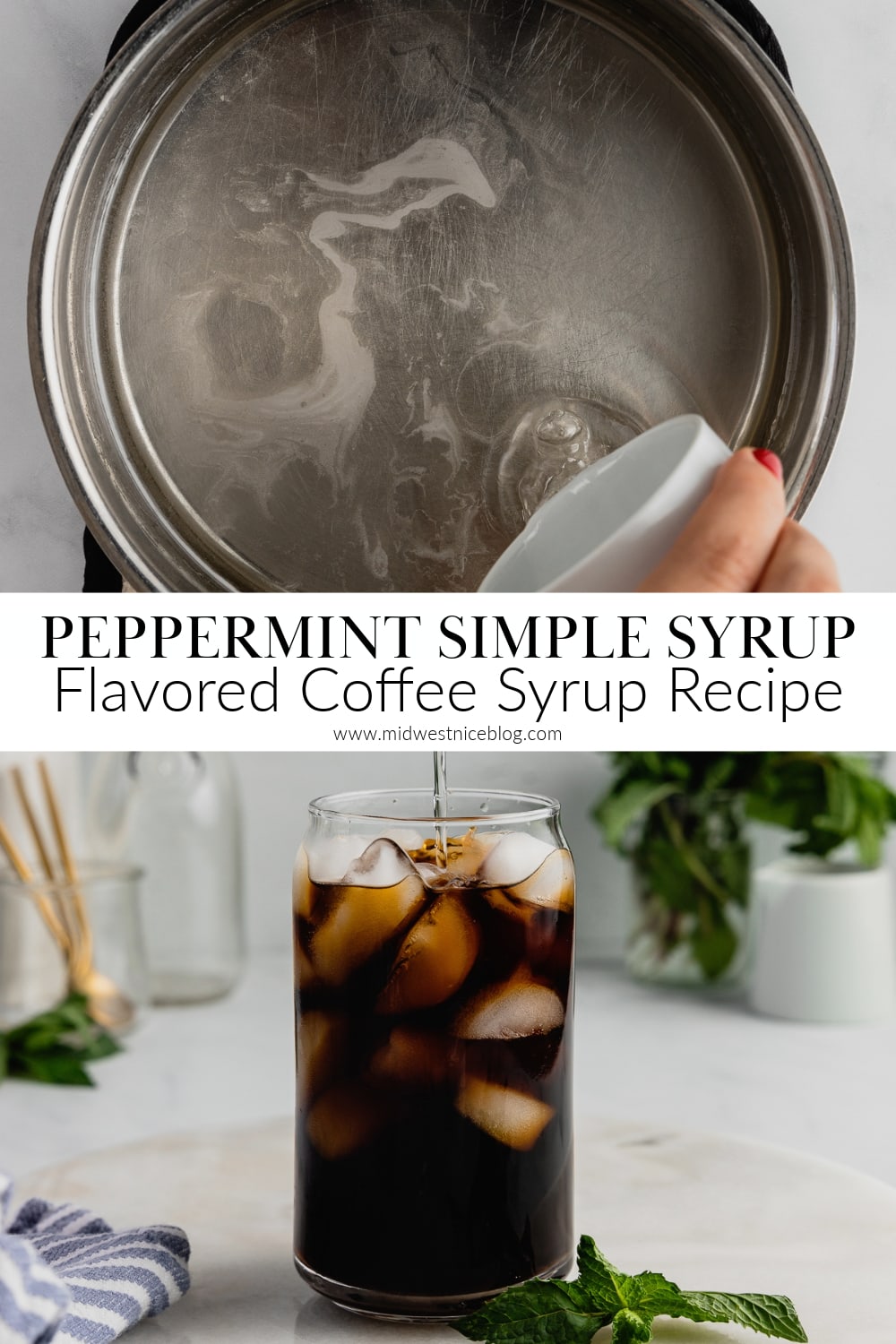 Peppermint Simple Syrup Midwest Nice